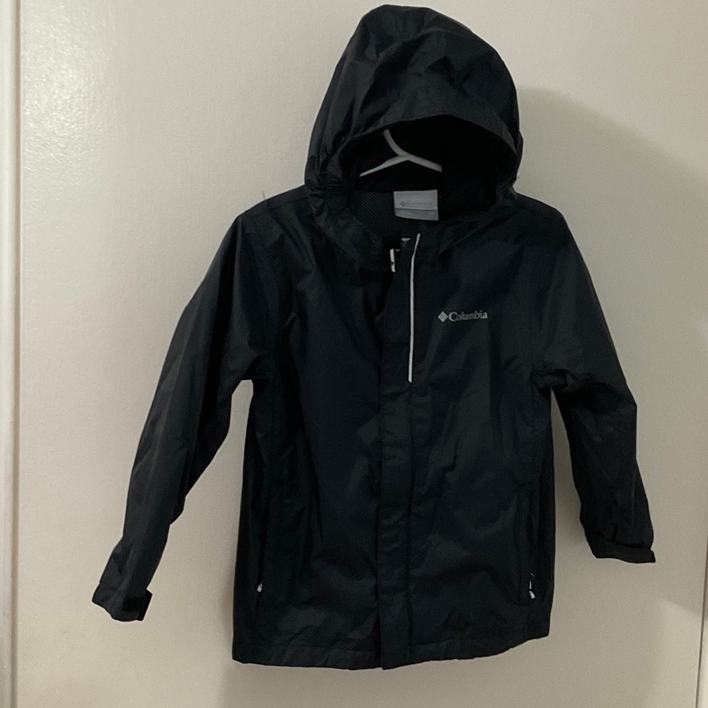 Columbia Omni-Tec Hooded Black Rain Jacket Kids Size 4T